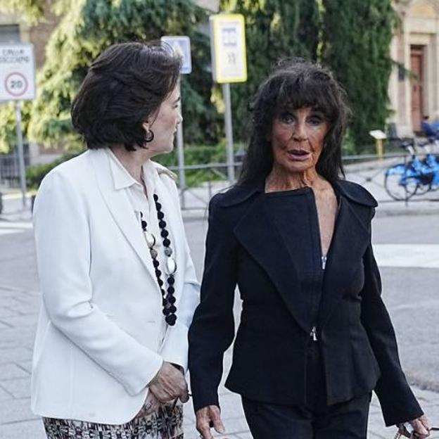 Lita Trujillo, en la misa funeral de Ira de Fürstenberg en Madrid. 