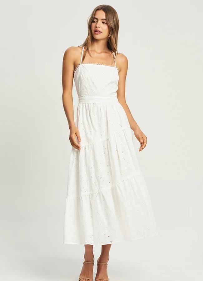 Vestido blanco de tirantes de Chancery, 86,95 euros.