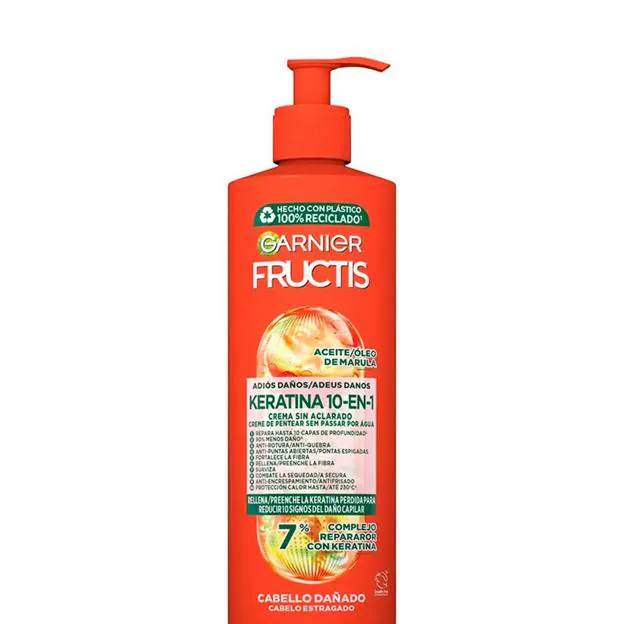 Fructis Crema sin Aclarado Keratina 10-en-1 Adiós Daños de Garnier