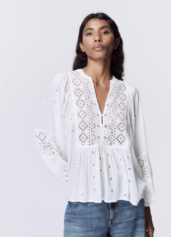 Blusa calada blanca boho chic