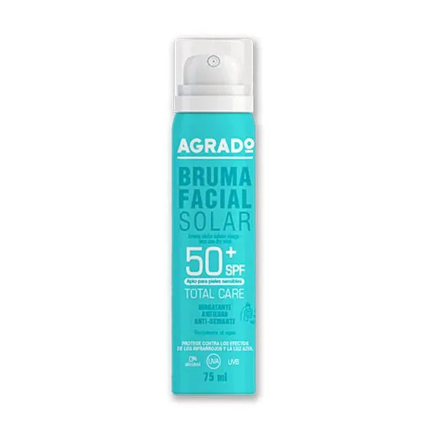 Bruma facial con SPF50 de Agrado.