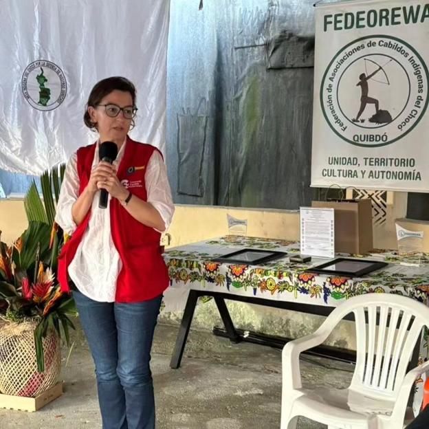 Eva Granados, en un viaje de cooperación. 