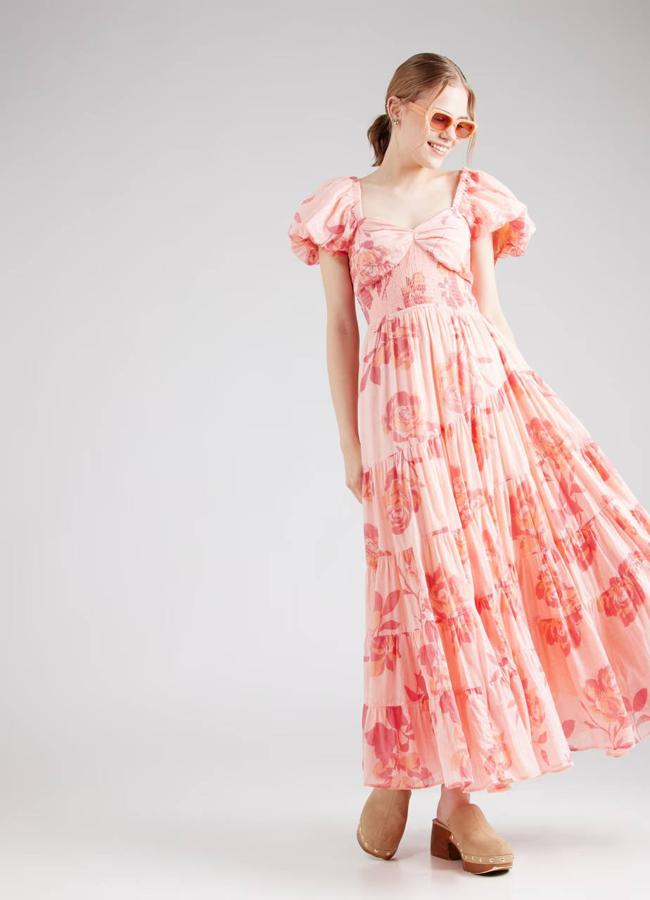 Vestido romántico de gasa con floral print