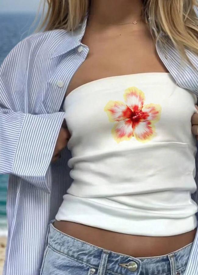 Camiseta con flor de hibiscus palabra de honor