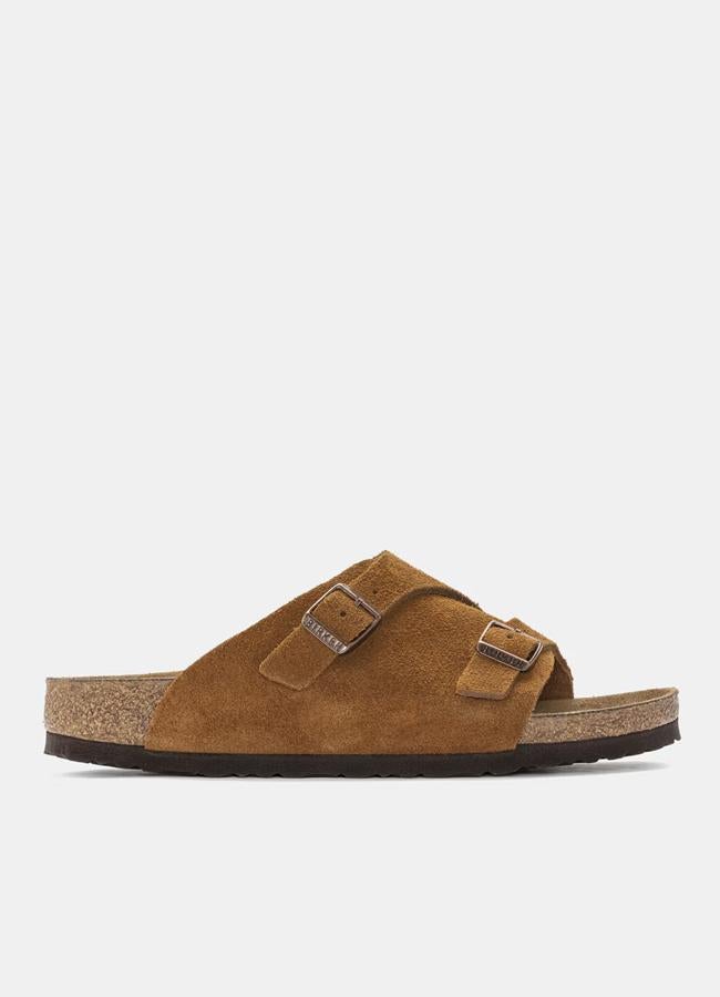 Sandalias planas Zürich de mujer en ante de Birkenstock.