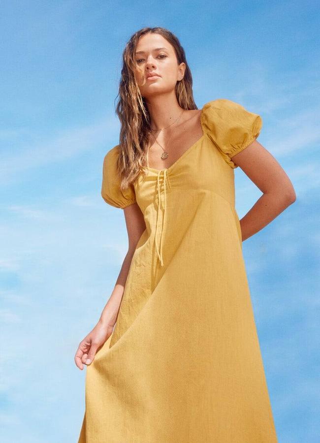 Vestido amarillo de lino