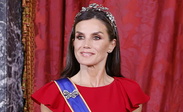 Doña Letizia durante la cena de gala por la visita del presidente de Colombia en 2023. 