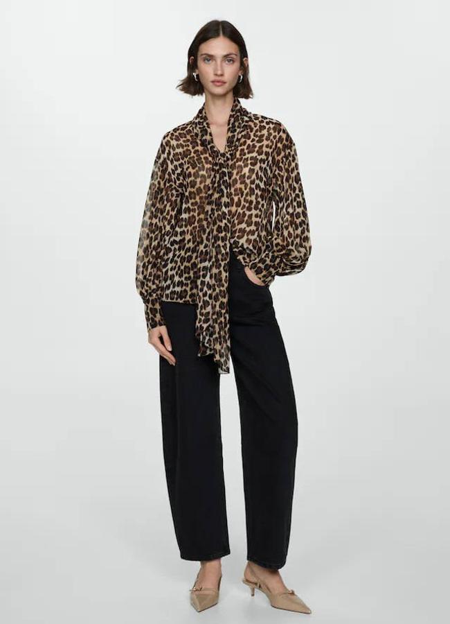 Camisa con estampado de leopardo