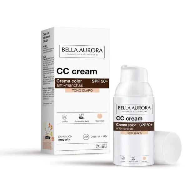 Crema Color Anti-Manchas SPF 50+ de Bella Aurora.