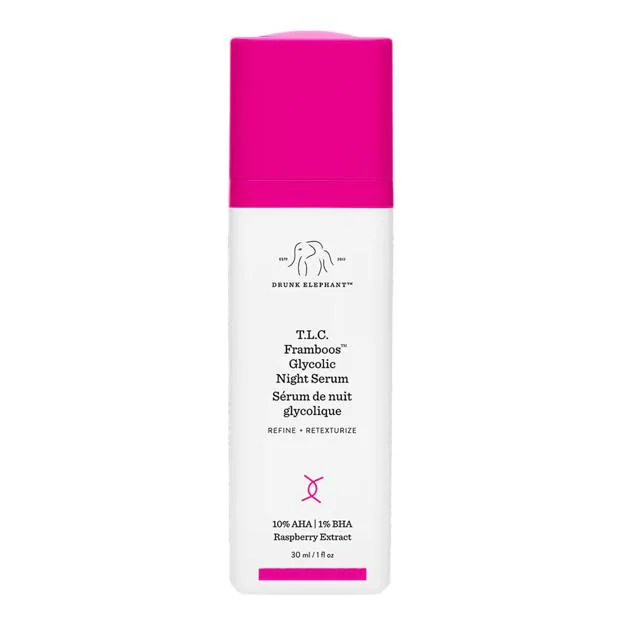 Drunk Elephant T.L.C. Framboos Glycolic Night Serum.