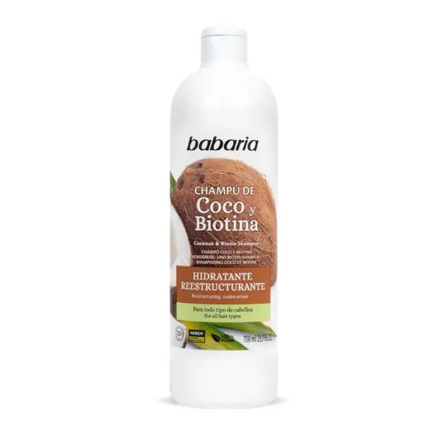 Champú Coco y Biotina Hidratante de Babaria. Precio: 2,76€