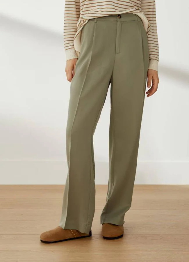 Pantalones con pinzas rectos