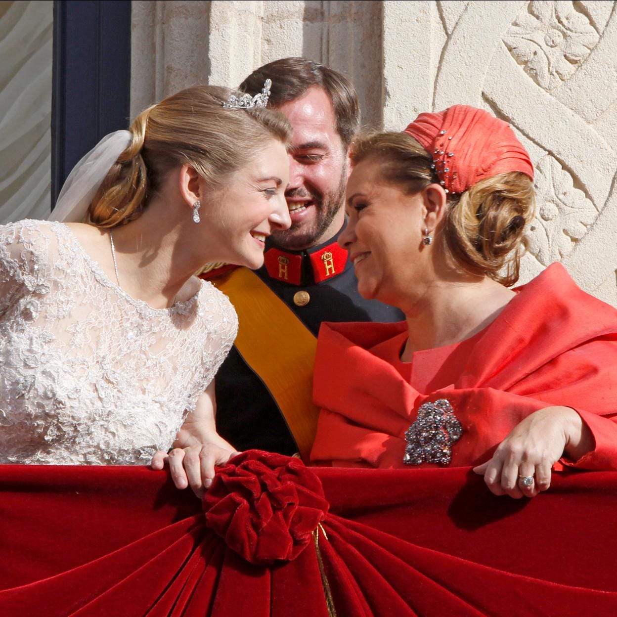 Stéphanie de Lannoy y su suegra, María Teresa de Luxemburgo, el día de su boda. 