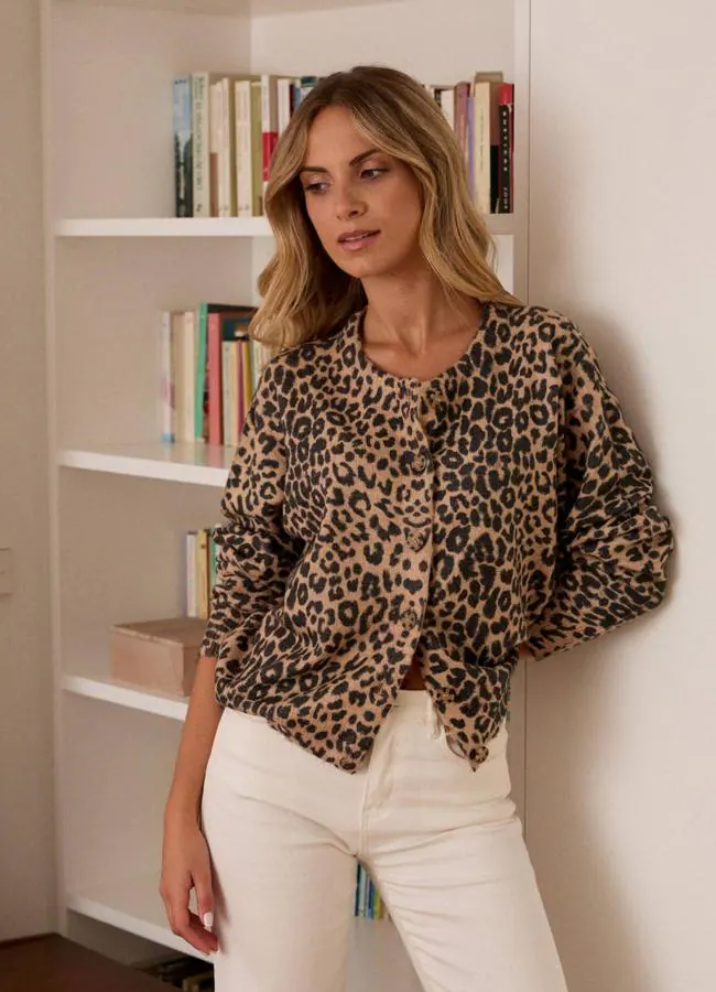 Cárdigan oversize de leopardo