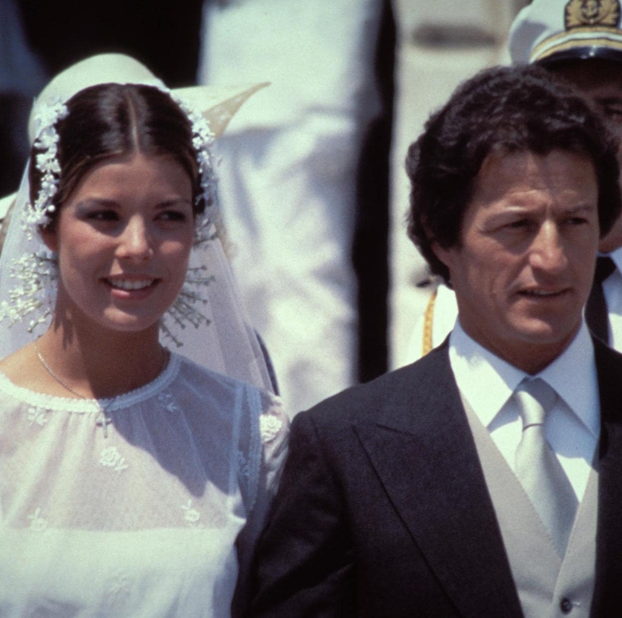 Carolina de Mónaco y Philippe Junot el día de su boda en 1978. /GTRES