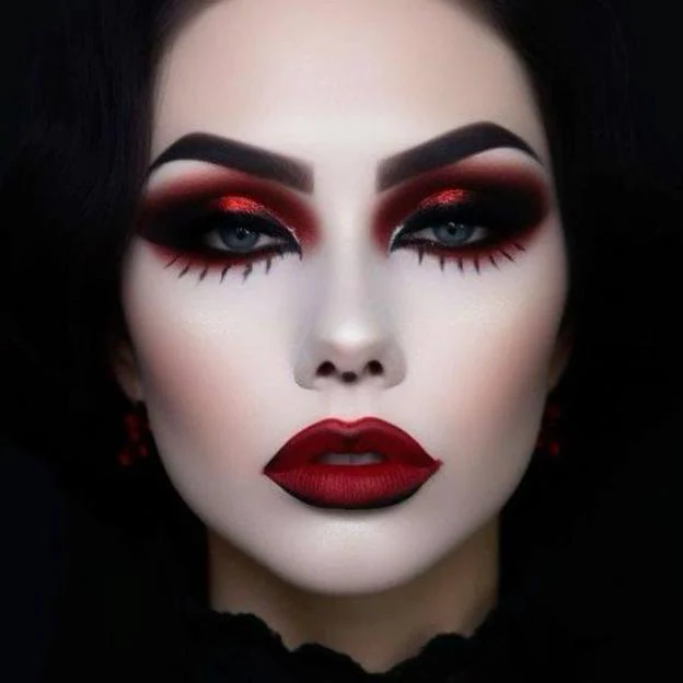 Maquillaje de vampiresa metalizado