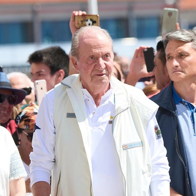 El rey emérito en una reciente visita a Sanxenxo. 