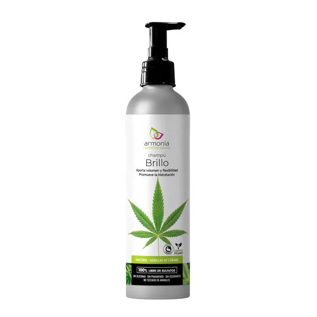 Champú Hemp-Brillo de Armonía Cosmética Natural con vitamina E y vitamina B5 (14,90 euros).