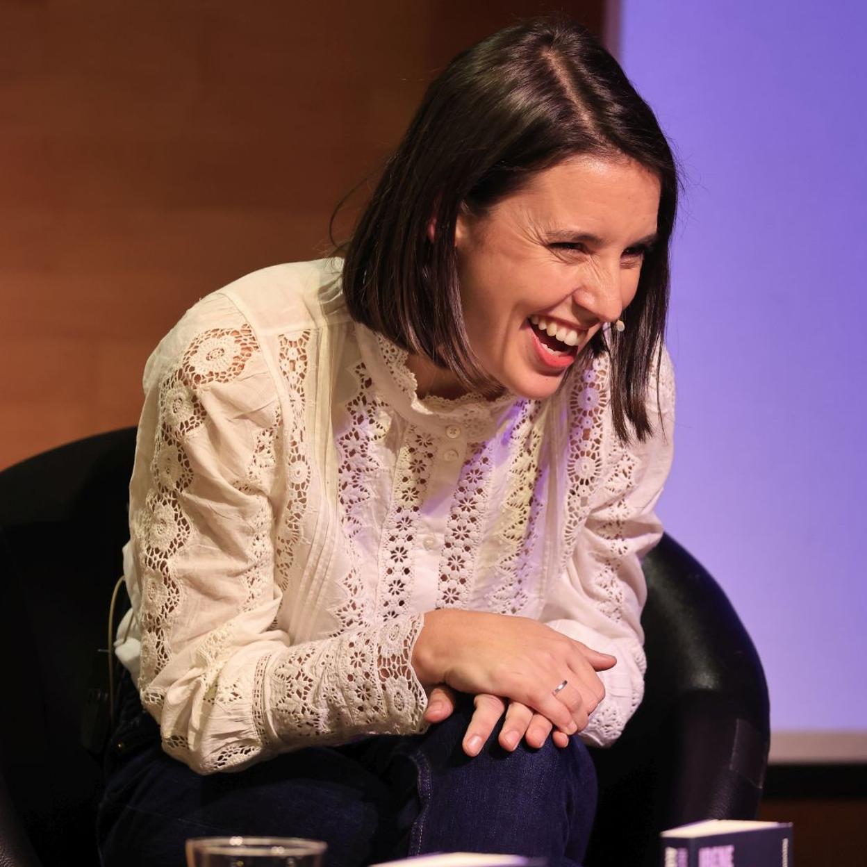 Irene Montero durante la presentación de su libro./gtres