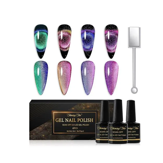 Cat Eye Gel Polish Set con Imán de Shining She. Precio: 9,99 euros