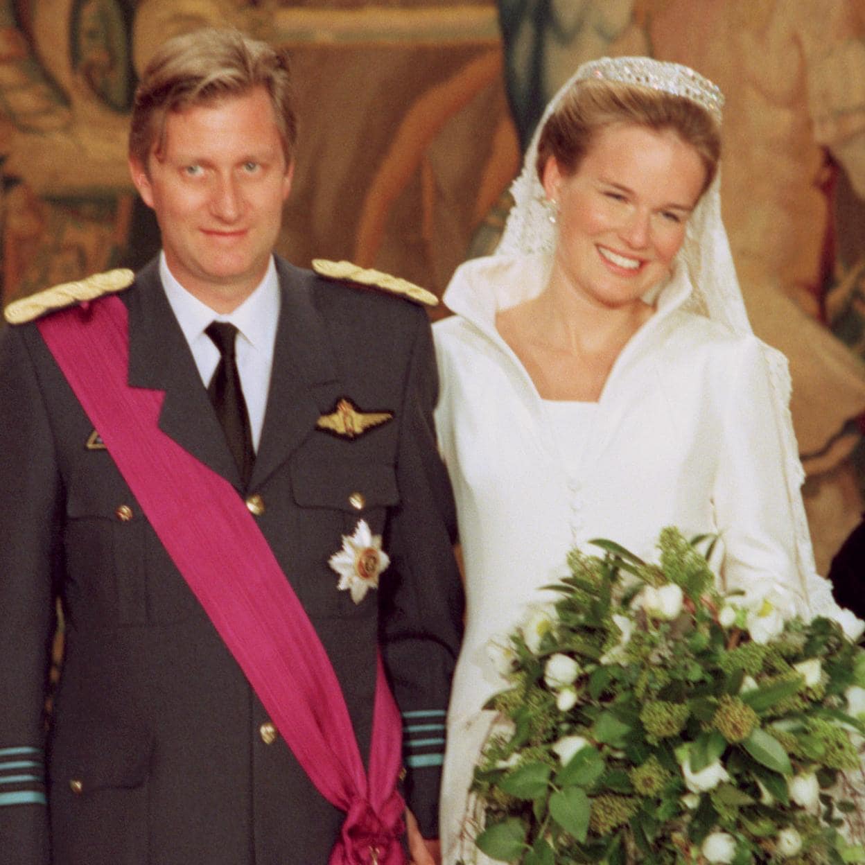 Felipe y Matilde de Bélgica, el día de su boda. /getty images