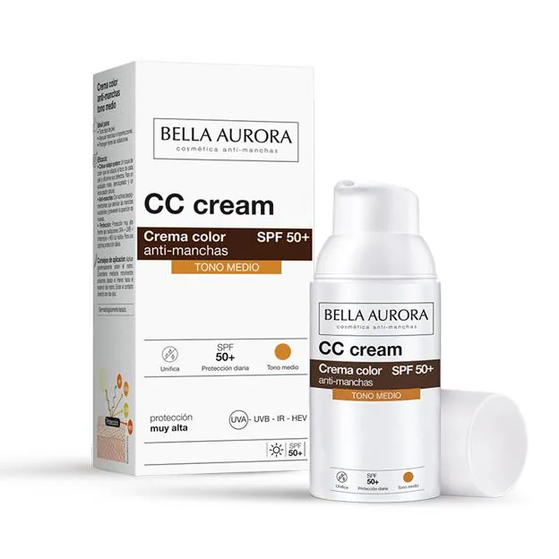 Crema Color Anti-Manchas SPF 50+ de Bella Aurora.