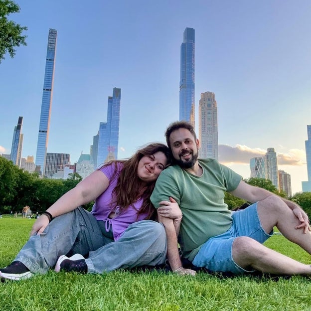 Lalachus y su novio Manu en Nueva York. 