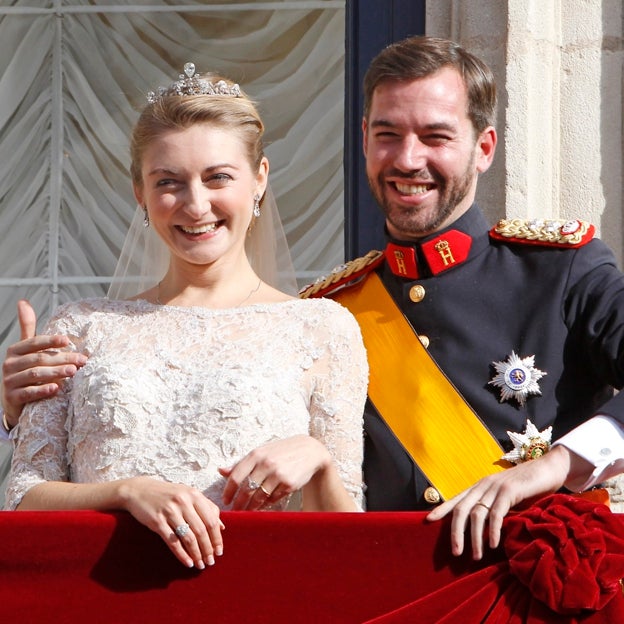 Los príncipes herederos de Luxemburgo el día de su boda. 