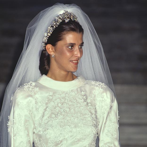 Rosario Nadal, en su boda con el príncipe Kyril, en Palma de Mallorca, en 1989. 