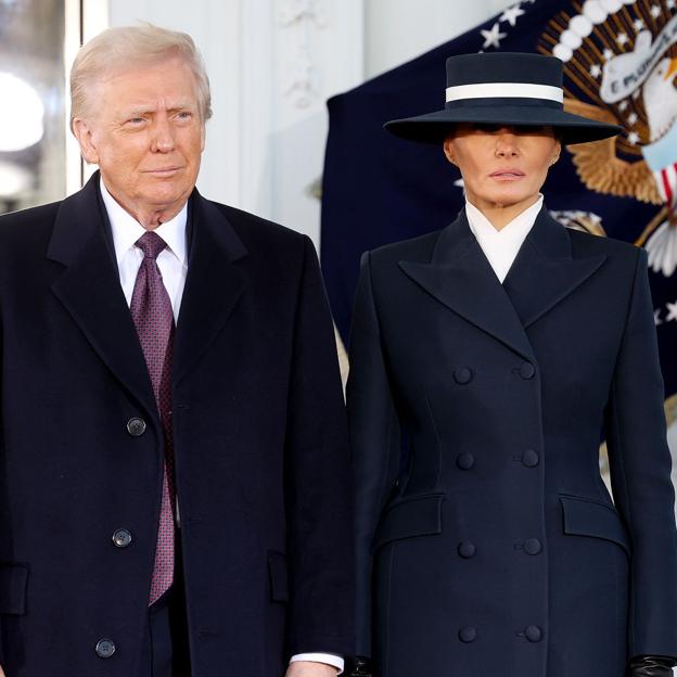 Melania Trump sorprende con moño de Leonor y look de Carmen Sandiego en la investidura de Donald Trump