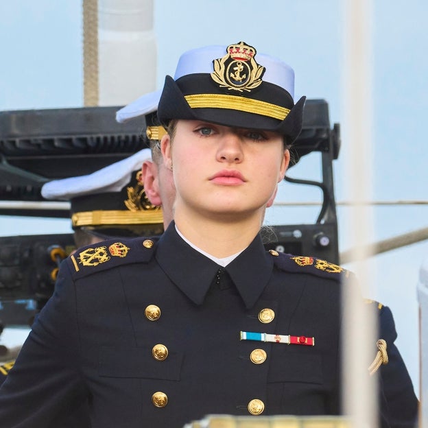 La princesa Leonor a bordo del buque escuela. 