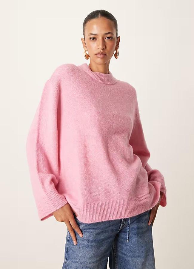 Jersey rosa pastel oversize