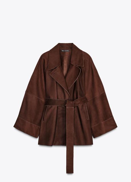 Trench de ante de Zara (249 euros)