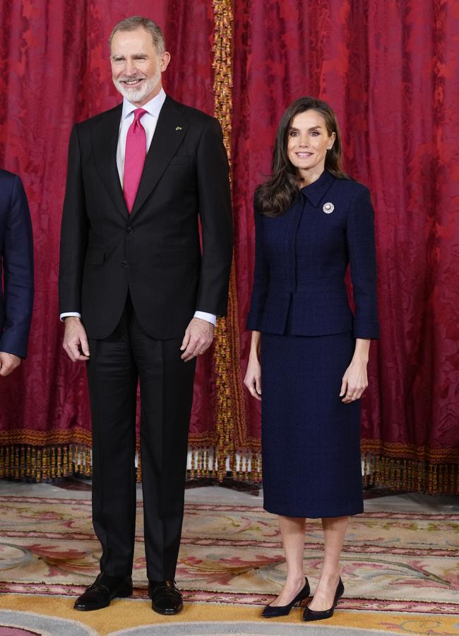 El rey Felipe y la reina Letizia en el almuerzo con el presidente de Egipto. Foto: Limited Picutres.