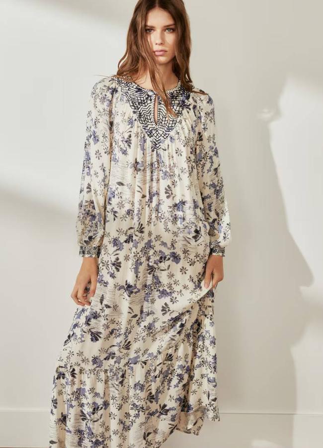 Vestido con escote pico bordado lurex de Southern Cotton (79,99€ en El Corte Inglés)